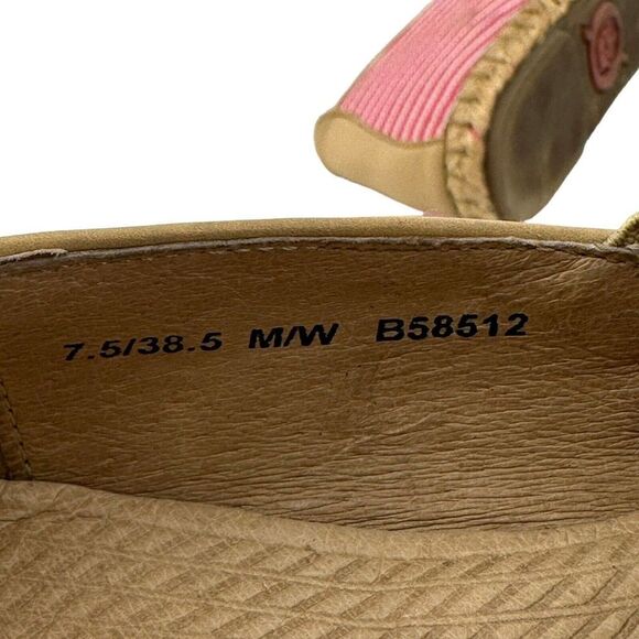 Born Espadrille Loafers Pink Striped Leather Details Preppy US Size 7.5 Casual - Picture 10 of 12